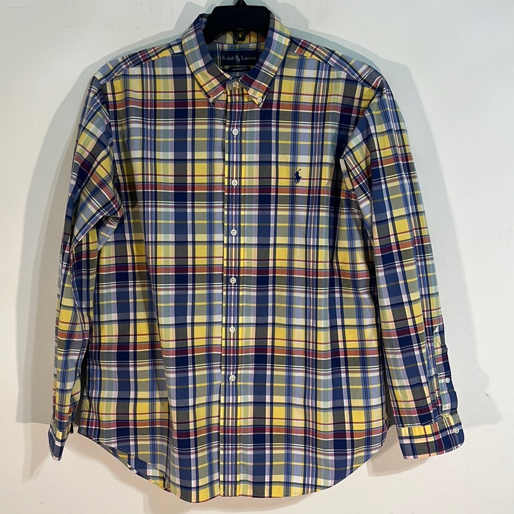 Ralph Lauren Men’s Classic fit Plaid Button Down Long Sleeve Shirt Size XL